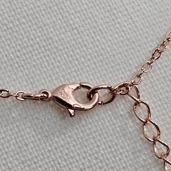 JCM Jacmel Mauritius Rose Gold Tone Graduating Crystal Pendent And Necklace - Picture 5 of 6